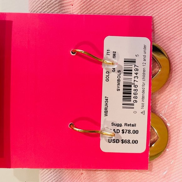 Kate Spade New York Heart Symbol Drop/ Dangle Earrings Gold Plated - Picture 5 of 13